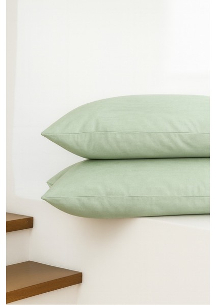 Vevra 2 Li Düz Yeşil Renk Yastık Kılıfı Pamuklu Kumaş Fermuarlı modelleri