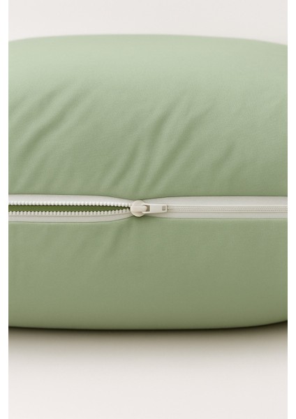 Vevra 2 Li Düz Yeşil Renk Yastık Kılıfı Pamuklu Kumaş Fermuarlı fırsatları