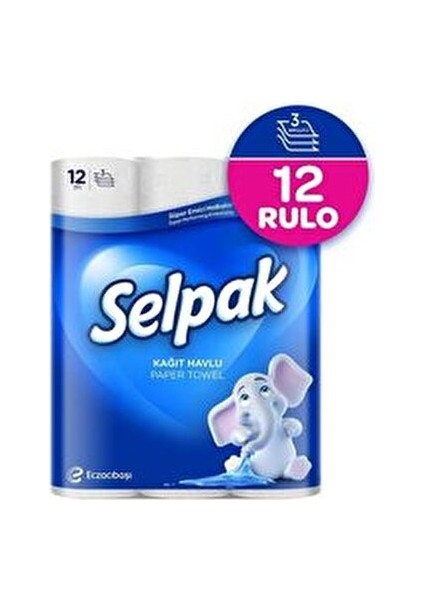 Kağıt Havlu 12'li 4 Adet 2 Katlı Ultra Emici Dayanıklı Kağıt Mutfak ve Temizlik Kullanımı fiyatları