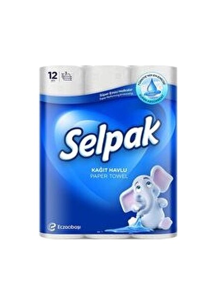 Kağıt Havlu 12'li 4 Adet 2 Katlı Ultra Emici Dayanıklı Kağıt Mutfak ve Temizlik Kullanımı modelleri