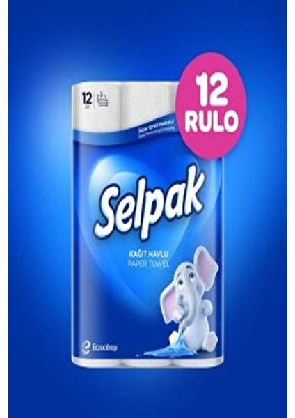 Kağıt Havlu 12'li 4 Adet 2 Katlı Ultra Emici Dayanıklı Kağıt Mutfak ve Temizlik Kullanımı fırsatları