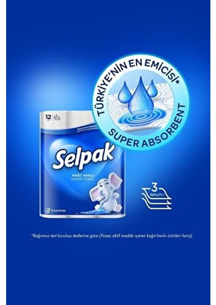 Kağıt Havlu 12'li 4 Adet 2 Katlı Ultra Emici Dayanıklı Kağıt Mutfak ve Temizlik Kullanımı indirimleri