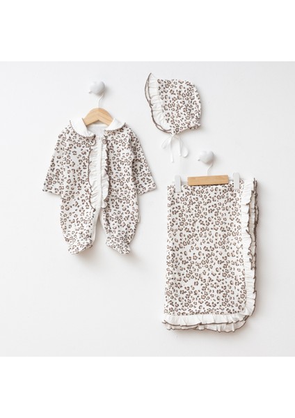 Leopar Desenli Kendinden Eldivenli 3'lü Takım fiyatları