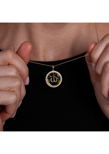 Allah Yazılı Altın Kaplama Gümüş Kolye KLY30 indirimleri