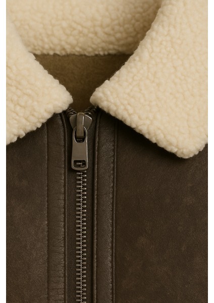 Erkek Regular Fit Kalın Kürklü Yaka Pilot Mont – Kışlık modelleri