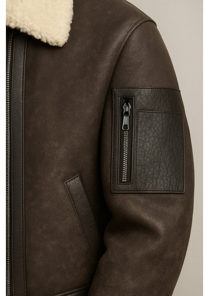 Erkek Regular Fit Kalın Kürklü Yaka Pilot Mont – Kışlık fırsatları