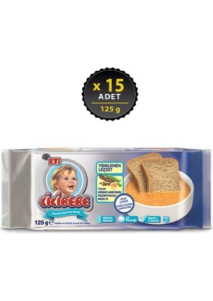 Cicibebe Şekersiz Ekmek 125 G x 15 Adet