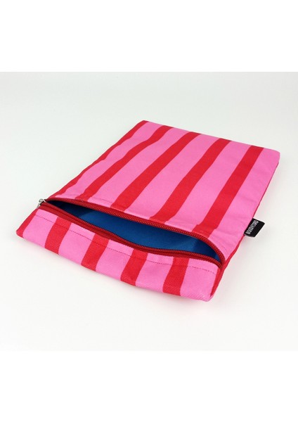 El Yapımı Pembe-Kırmızı Çizgili Kitap ve Tablet Kılıfı (21X27 Cm) modelleri