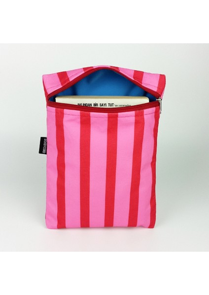 El Yapımı Pembe-Kırmızı Çizgili Kitap ve Tablet Kılıfı (21X27 Cm) indirimleri