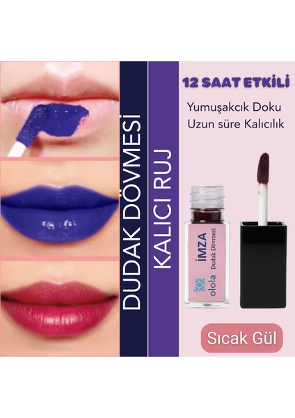 Imza Kalıcı Ruj Dudak Dövmesi Ikisi Bir Arada Sıcak Gül-Nude modelleri