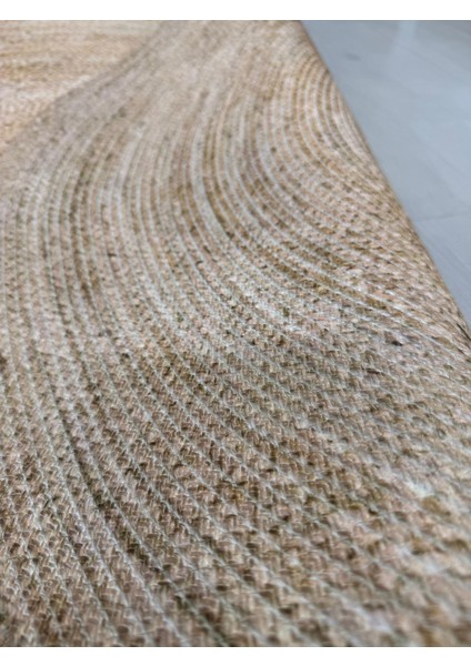 Snugh Yuvarlak Baskı Jüt Halı Makinede Yıkanabilir Çift Taraflı Doğal Jüt Never Give Up Retro Kilim indirimleri