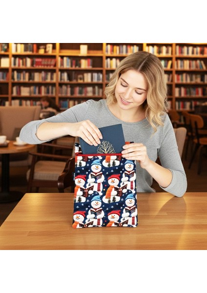 El Yapımı Kitap Okuyan 3D Kardan Adam Kitap ve Tablet Kılıfı (21X27 Cm)