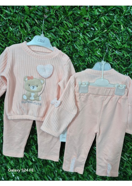 Kız Bebek Uzun Kollu Super Cute Ayıcıklı 2.li Takım fırsatları