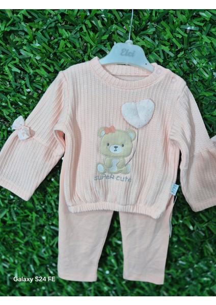 Kız Bebek Uzun Kollu Super Cute Ayıcıklı 2.li Takım