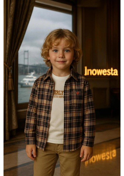 Erkek Çocuk Orta Kalınlıkta Kaşe Gömlekli Özel Kombinli 3'lü Takım fiyatları