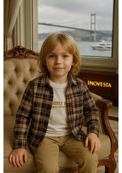 Erkek Çocuk Orta Kalınlıkta Kaşe Gömlekli Özel Kombinli 3'lü Takım modelleri