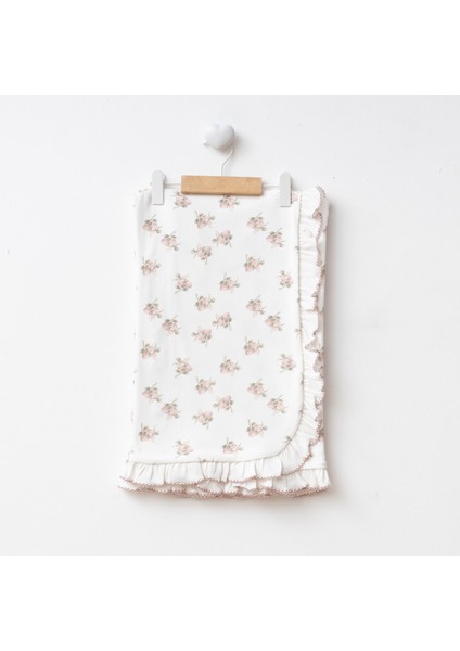 Zarif Ortanca Çiçek Desenli Kendinden Eldivenli Bebek Tulumu ve Yumuşacık Battaniye Seti modelleri