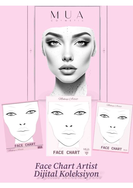 MUA Face Chart – Digital Makeup Artist Art Collection