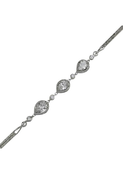 ANKAMUCEVHERAT Işıklı Kutuda 925 Ayar Gümüş Damla Bileklik Kadın