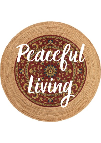 Snugh Yuvarlak Baskı Jüt Halı Makinede Yıkanabilir Çift Taraflı Doğal Jüt Peaceful Living Kilim fiyatları