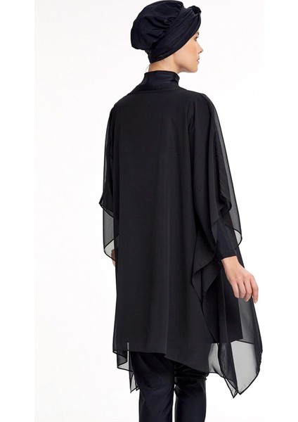Siyah Pareo Tesettür Mayo Üzerine Tüllü 2022 Yeni Sezon indirimleri