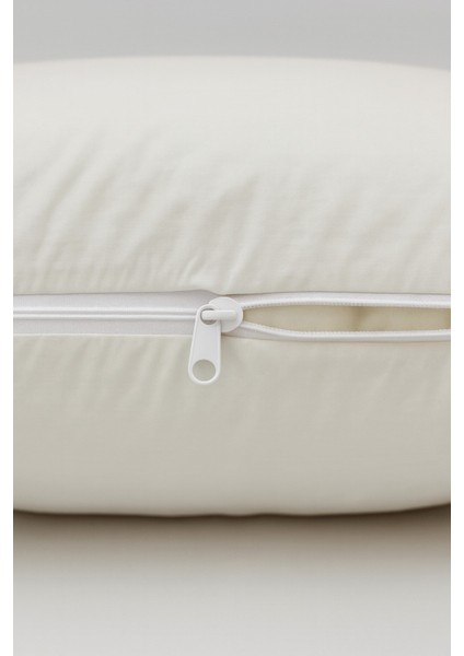 Vevra 2 Li Düz Krem Renk Yastık Kılıfı Pamuklu Kumaş Fermuarlı fırsatları