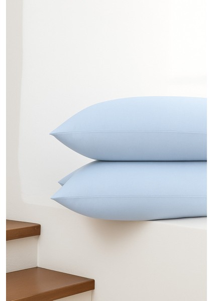 Vevra 2 Li Düz Mavi Renk Yastık Kılıfı Pamuklu Kumaş Fermuarlı modelleri