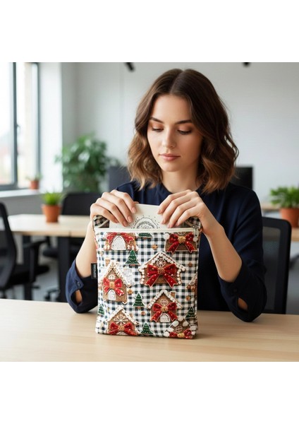 El Yapımı 3D Kurabiye Ev Kitap ve Tablet Kılıfı (21X27 Cm)