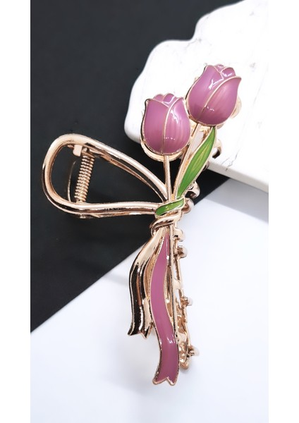 Lale Figürlü Metal Mandal Toka