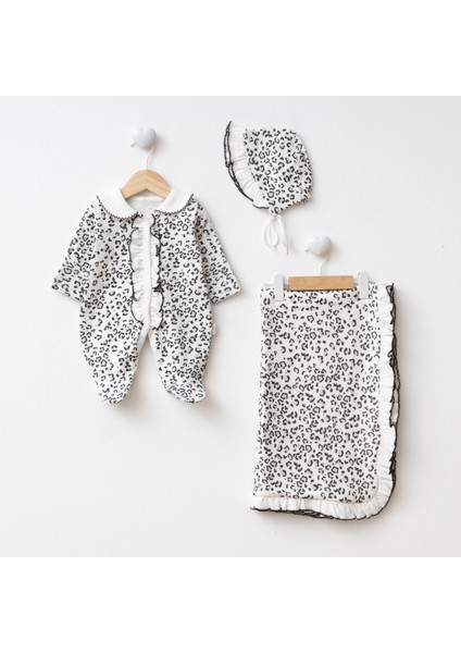 Leopar Desenli Kendinden Eldivenli 3'lü Takım fiyatları