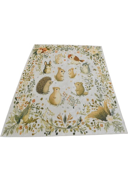4m2 Tavşan Digital Baskı Makine Halısı 0748 - Yeni - Çok Renkli fiyatları