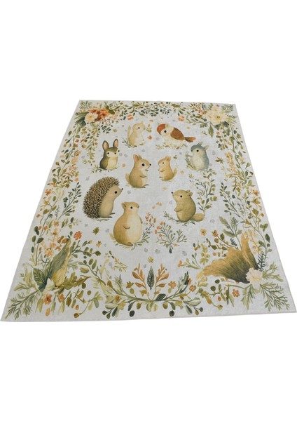 4m2 Tavşan Digital Baskı Makine Halısı 0748 - Yeni - Çok Renkli modelleri