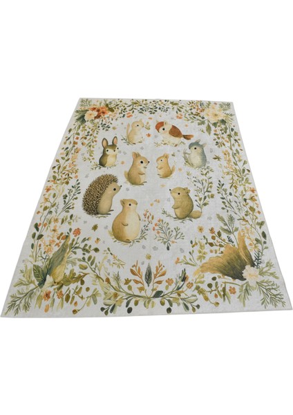 4m2 Tavşan Digital Baskı Makine Halısı 0748 - Yeni - Çok Renkli fırsatları