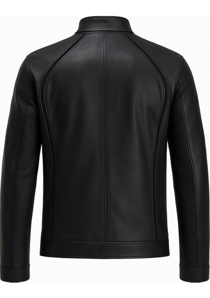 Erkek Gerçek Deri Regular Fit Fermuarlı Biker Ceket fiyatları