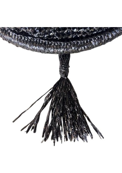 1169 El Yapımı Püskül Detaylı Siyah Burslu Çanta / 14 x 23 cm fırsatları