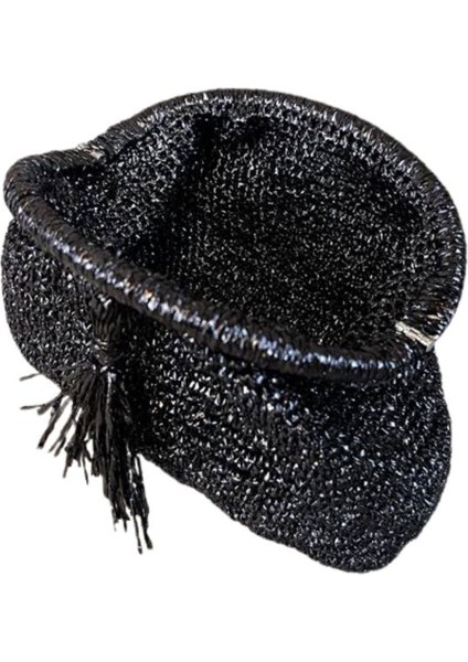 1169 El Yapımı Püskül Detaylı Siyah Burslu Çanta / 14 x 23 cm indirimleri