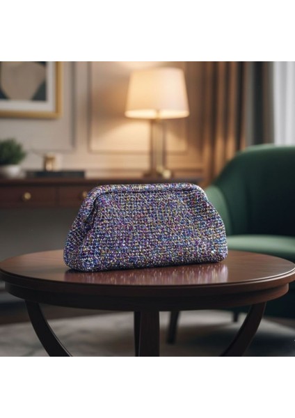 5342 El Yapımı Renkli Simli Burslu Çanta / 19 x 33 cm