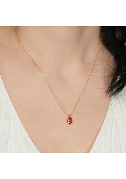 Turuncu Damla Taşlı Kolye DML10 fiyatları