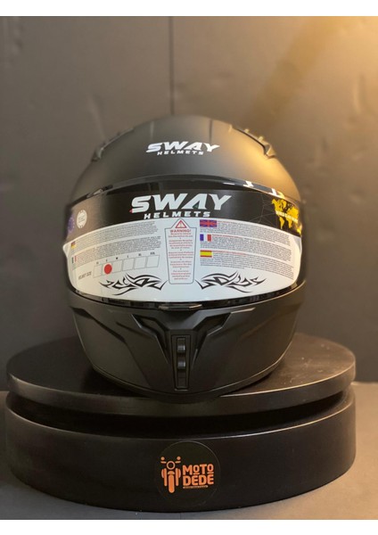Sw 869 Matt Black Full Face Kapalı Motosiklet Kaskı