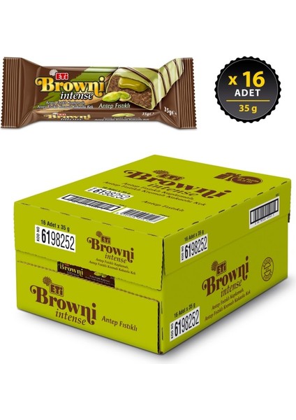 Browni Intense Antep Fıstıklı Kek 35 G x 16 Adet fiyatları