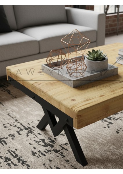 Walnut Doğal Ahşap Orta Sehpa 60X100 modelleri