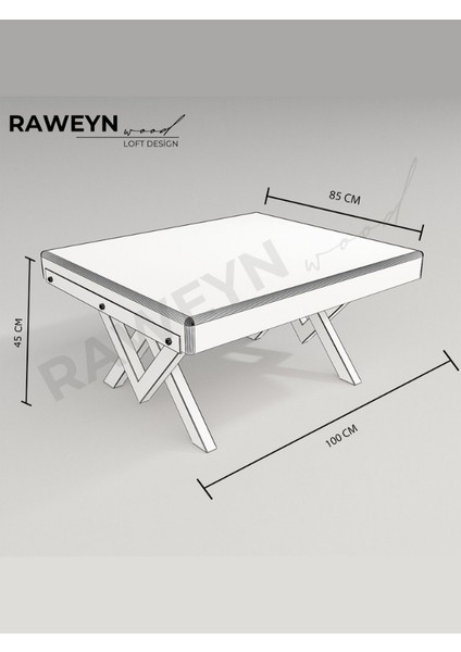 Walnut Doğal Ahşap Orta Sehpa 60X100 indirimleri