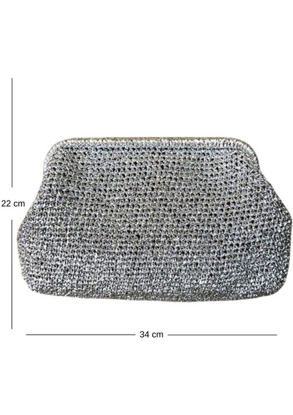 1366 El Yapımı Metalik Şık Burslu Clutch Çanta / 22 x 34 cm fiyatları