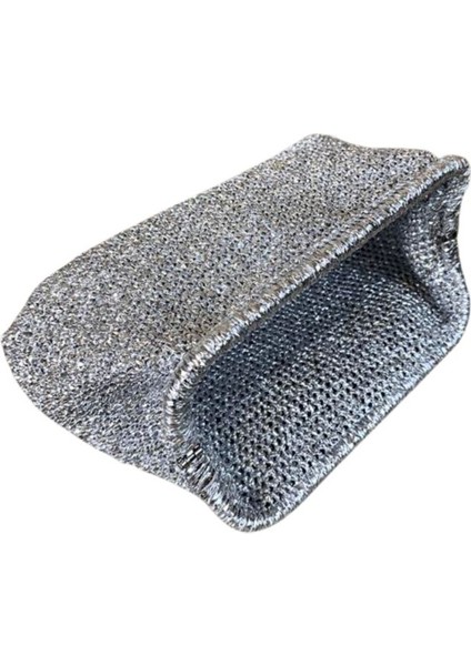 1366 El Yapımı Metalik Şık Burslu Clutch Çanta / 22 x 34 cm