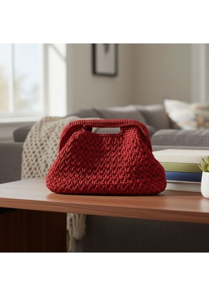 4210 El Yapımı Makrome Ip Burslu Clutch Çanta / 16 x 24 cm modelleri