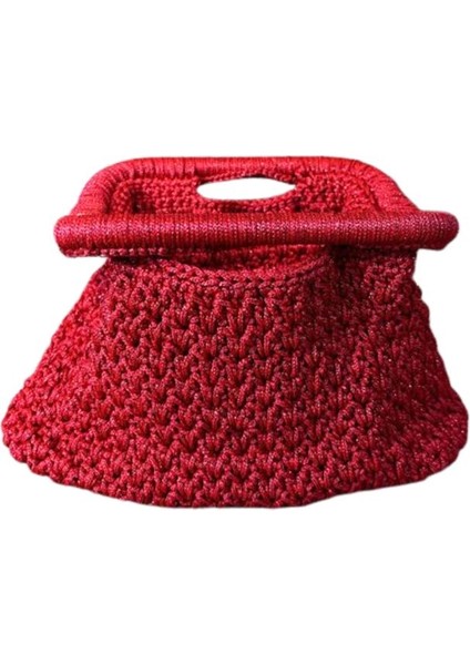 4210 El Yapımı Makrome Ip Burslu Clutch Çanta / 16 x 24 cm