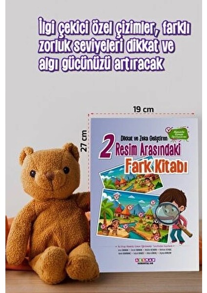 İki Resim Arasındaki Fark Kitabı 80 Sayfa Dikkat ve Zeka Geliştiren 3+ Yaş İçin