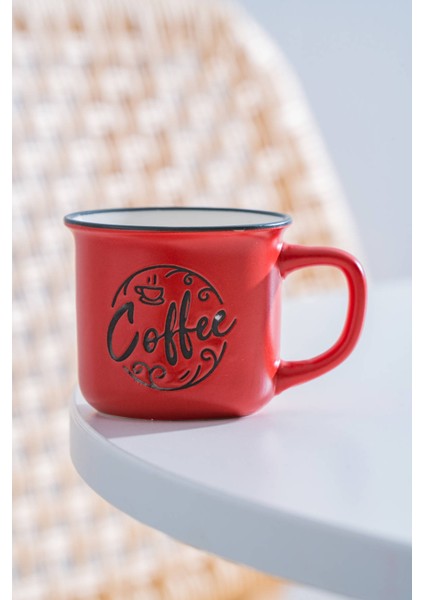 Ruby Porselen Espresso Bardağı Kırmızı - 115 ml