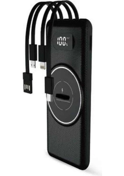 Wireless Powerbank 10000 Mah LED Ekranlı Dahili Kablolu Hızlı Şarj modelleri