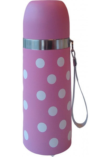 Puantiyeli Bebek Termosu 350 ml - Pembe